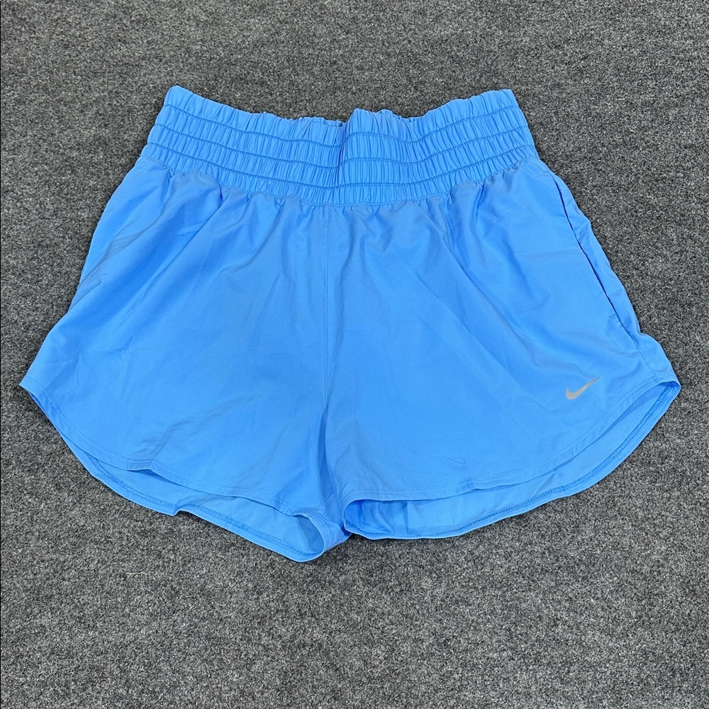Nike Women's One Dri-FIT Ultra High-Waisted 3" Brief-Lined Shorts Blue Large NWT